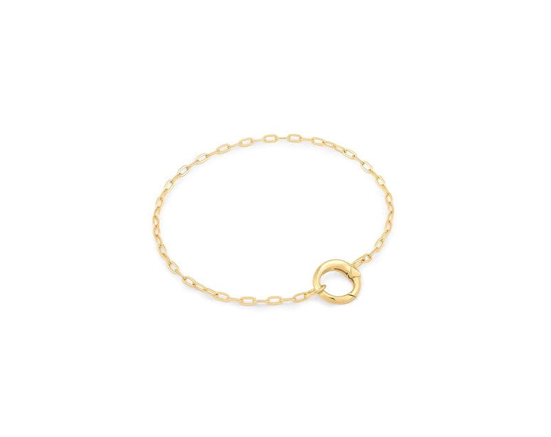 14K Yellow Gold Chunky Paper Clip Bracelet with Diamond Lock Bracelet