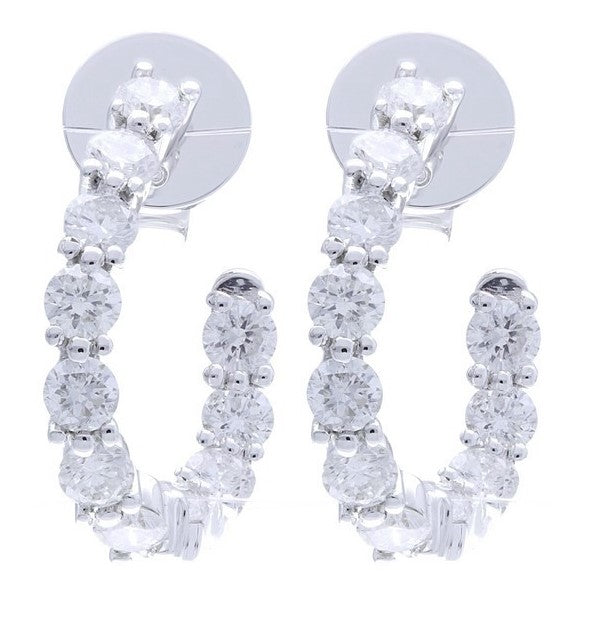 OPEN OVAL DIAMOND HOOP EARRINGS