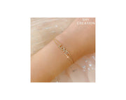 SHY CREATION - YELLOW GOLD PAVE DIAMOND LOVE BRACELET