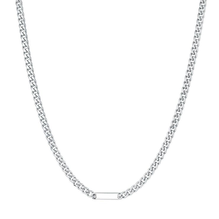 ITALGEM STEEL – NAMEPLATE NECKLACE