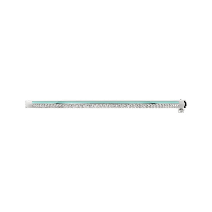 TURQUIOSE BLUE CERAMIC DIAMOND BANGLE BRACELET