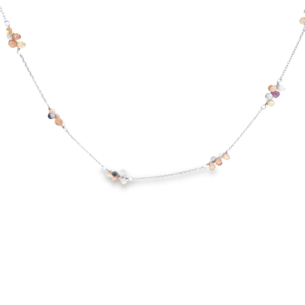 MULTICOLOR BRIOLETTE BEAD CLUSTER NECKLACE