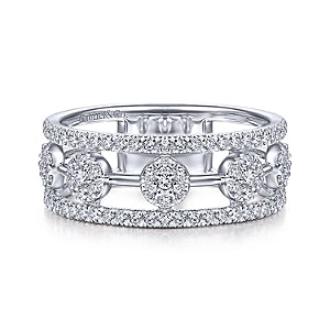 GABRIEL - DIAMOND CLUSTER 3 ROW RING