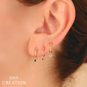 SHY CREATION - RUBY DANGLE HOOP EARRINGS