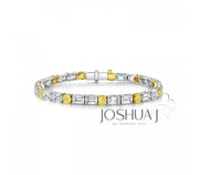 WHITE & YELLOW DIAMOND TENNIS BRACELET