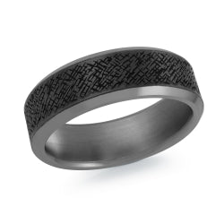 MALO - TANTALUM & CARBON FIBER MENS WEDDING BAND