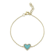 Shy Creation - Turquoise & Diamond Heart Bracelet