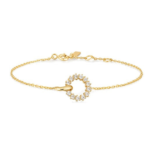 ANIA HAIE - GOLD INTERLOCKED PAVE CIRCLES BRACELET