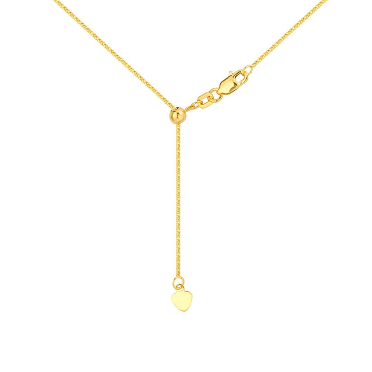 YELLOW GOLD SQUARE WHEAT CHAIN 22"