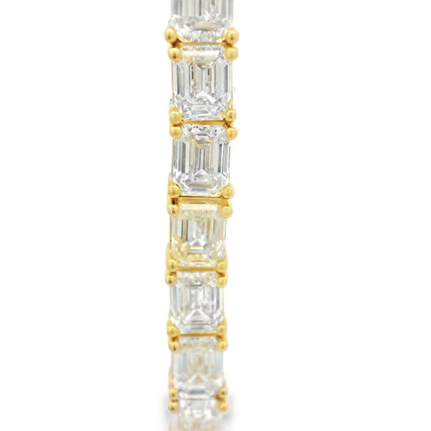 EMERALD CUT DIAMOND TENNIS BRACELET -  14 3/4 CT