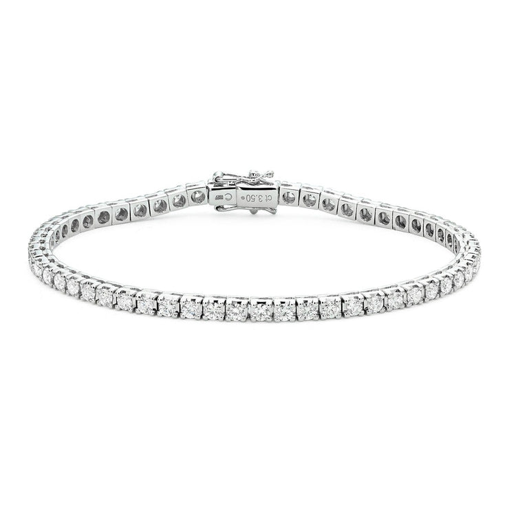 White Gold Diamond Tennis Bracelet - 3 1/2 Ct