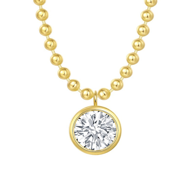 Essentials 1ct Solitaire Bezel Necklace