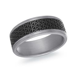 MALO - TANTALUM & CARBON FIBER MENS WEDDING BAND