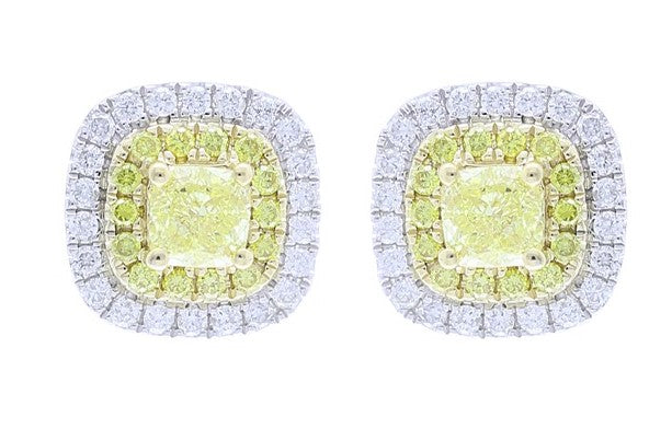 YELLOW & WHITE DIAMOND EARRINGS