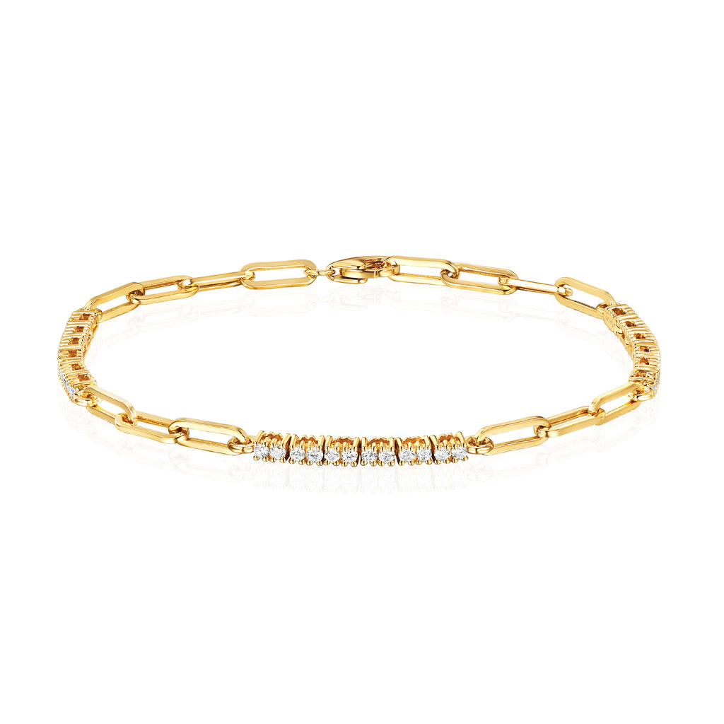 14k Yellow Gold Large Paper Clip Chain Bracelet - Dianna Rae Jewelry