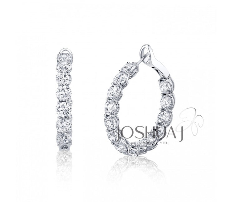 DIAMOND IN & OUT HOOP EARRINGS - 10 CT