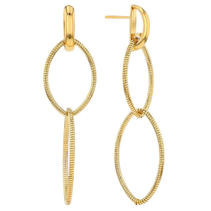 INTERLOCKING OVAL DANGLE EARRINGS