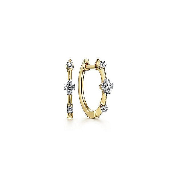 Gabriel & Co - Stationed Diamond Huggie Hoops