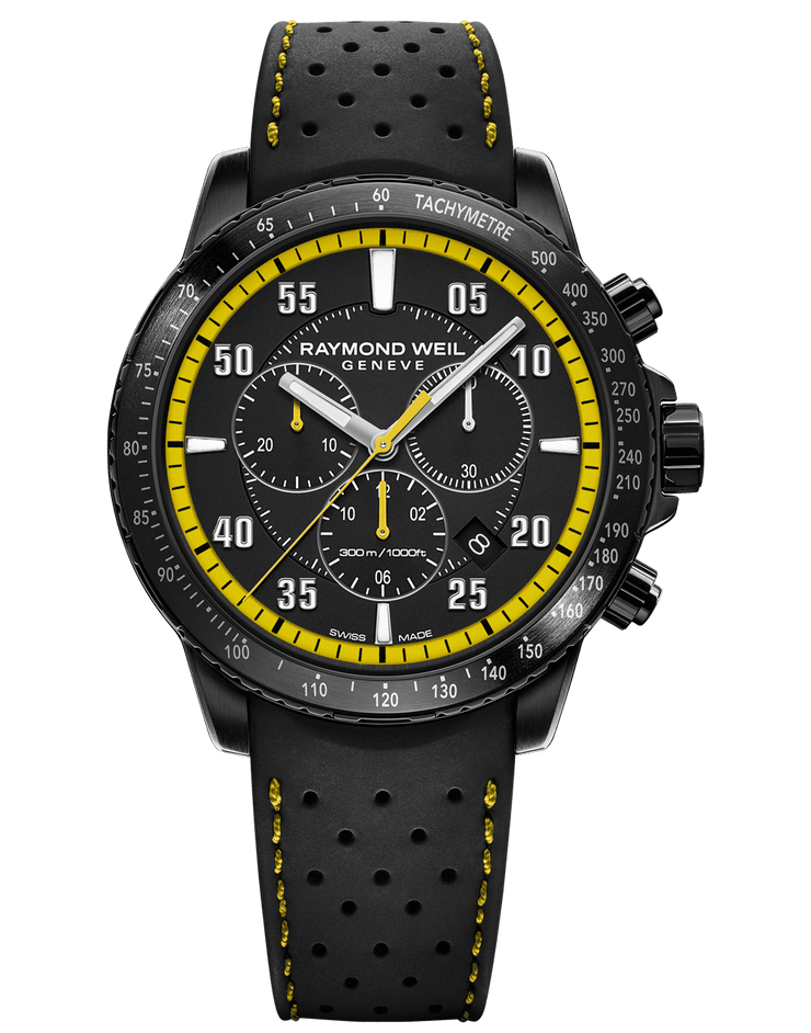 RAYMOND WEIL - MENS WATCH, BLACK RUBBER STRAP