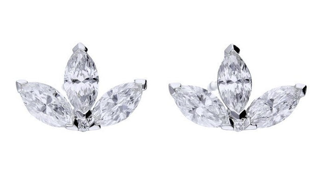 LOTUS FLOWER DIAMOND POST EARRINGS