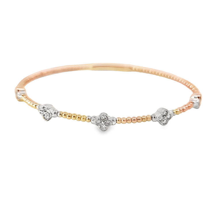 DIAMOND CLOVER BANGLE BRACELET