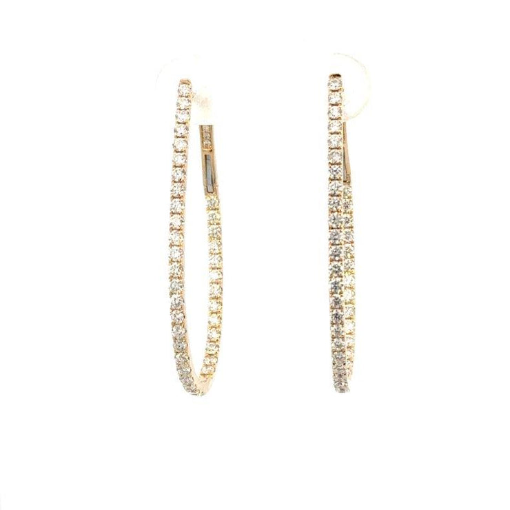 DIAMOND IN & OUT HOOP EARRINGS - 1 1/2 CT