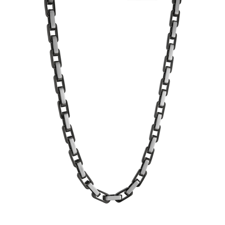 6.3MM GUNMETAL & SILVER ROUND LINK CHAIN