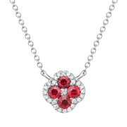 RUBY & DIAMOND FLOWER PENDANT