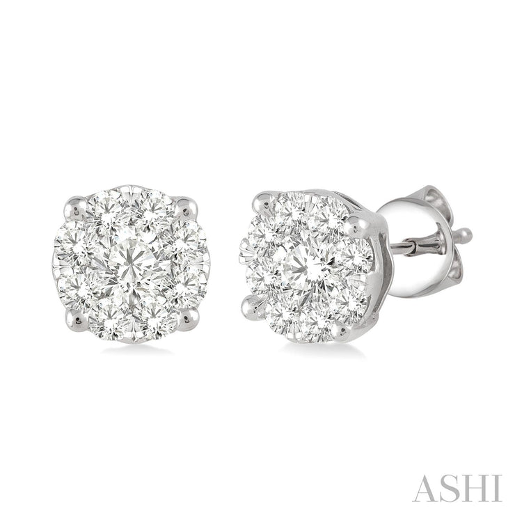 ASHI - 3/4 CARAT LOVEBRIGHT ESSENTIAL DIAMOND STUD EARRINGS