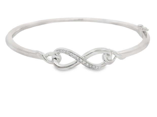 INFINITY SYMBOL DIAMOND BANGLE BRACELET