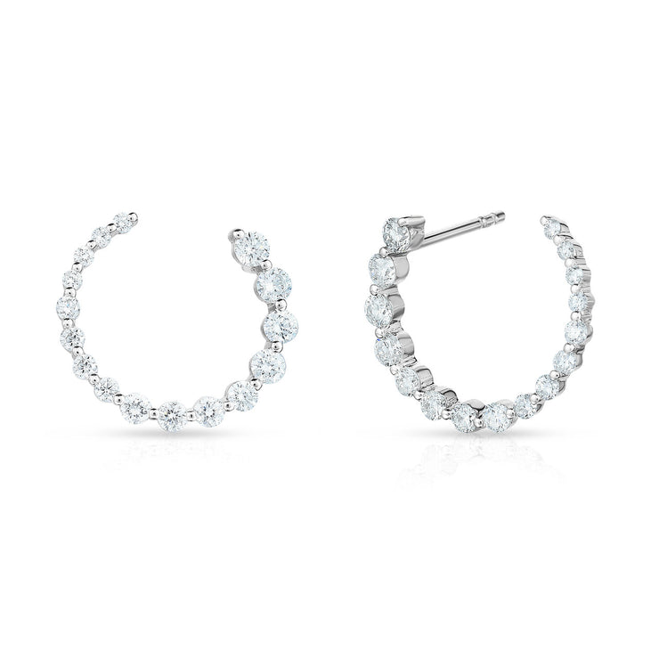 URBAETIS - DIAMOND CIRCLE HOOP EARRINGS