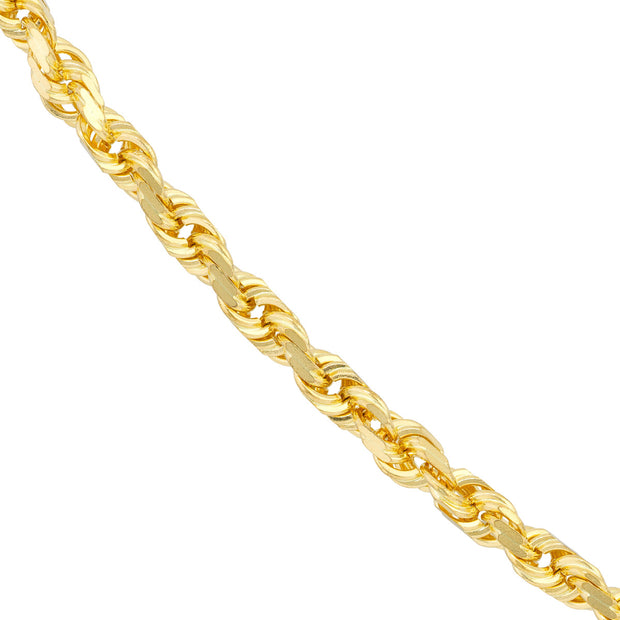 YELLOW GOLD SOLID ROPE CHAIN 22"