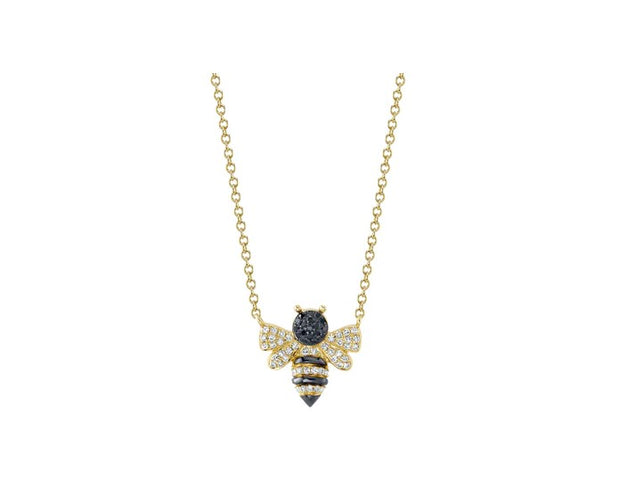 SHY - YELLOW GOLD DIAMOND BEE PENDANT