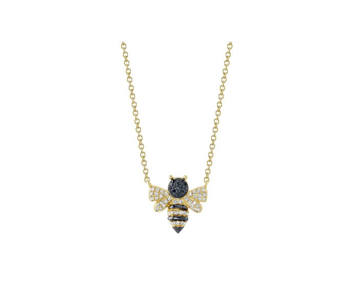 SHY - YELLOW GOLD DIAMOND BEE PENDANT