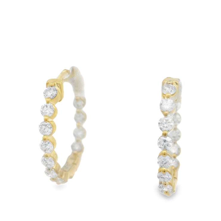 DIAMOND IN & OUT HOOP EARRINGS - 1 CT