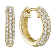 PAVE DIAMOND HUGGIE HOOP EARRINGS - 1/2 CT