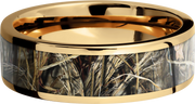 14K Yellow  Gold 7mm flat band with a 5mm inlay of Realtree Advantage Max4 Camo