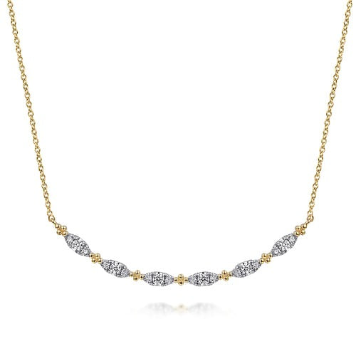 DIAMOND CURVED BAR NECKLACE