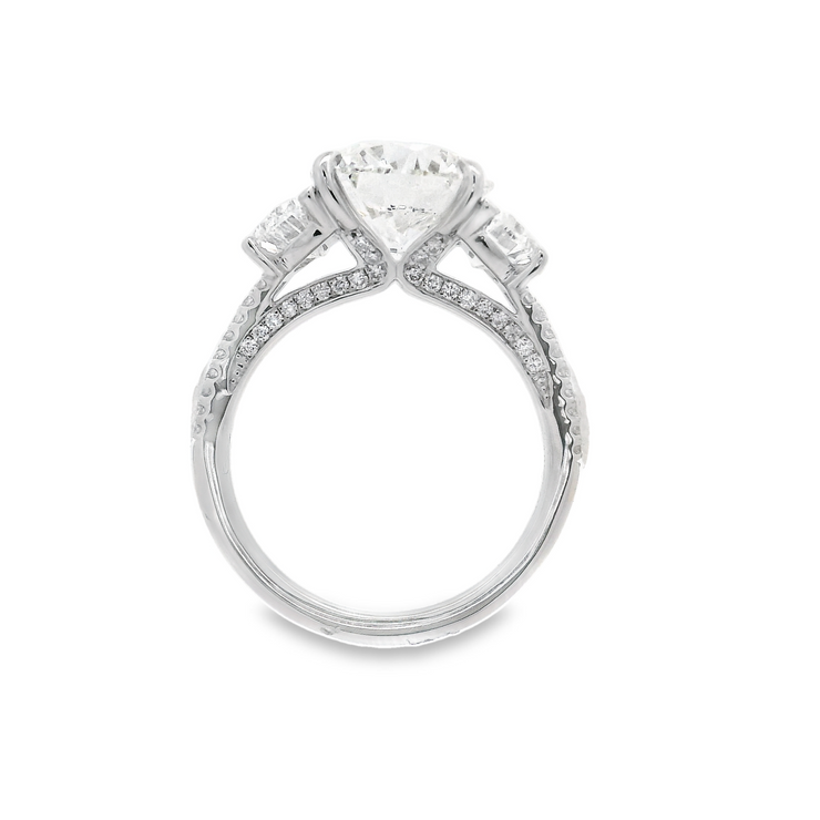 DIAMOND ENGAGEMENT RING - 4 TCW ROUND CENTER