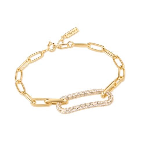 ANIA HAIE - TOUGH LOVE GOLD PAVE LINK BRACELET