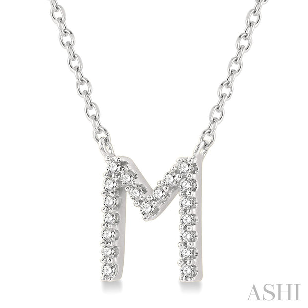 ASHI - "M" DIAMOND INITIAL PENDANT