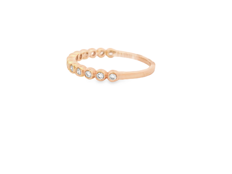 HENRI DAUSSI- ROSE GOLD BEZEL SET WEDDING BAND