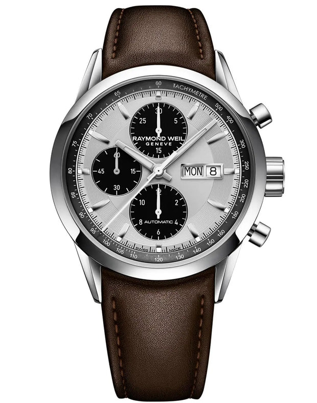 RAYMOND WEIL - BROWN LEATHER GENTS FREELANCER