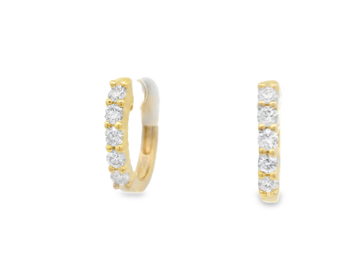 HUGGIE DIAMOND HOOP EARRINGS - 1/2 CT