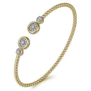 Gabriel & Co - Beaded Diamond Bangle Bracelet