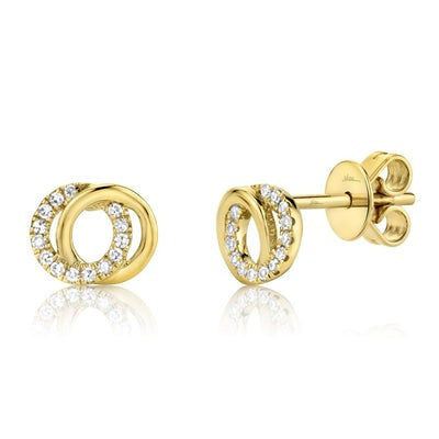 SHY CREATION - INTERLOCKING CIRCLE DIAMOND POST EARRINGS