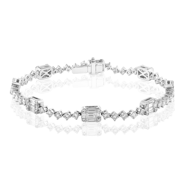 DIAMOND CLUSTER TENNIS BRACELET