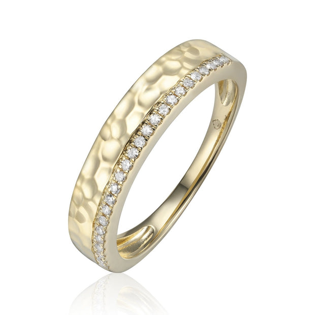 LUVENTE - HAMMERED GOLD DIAMOND RING