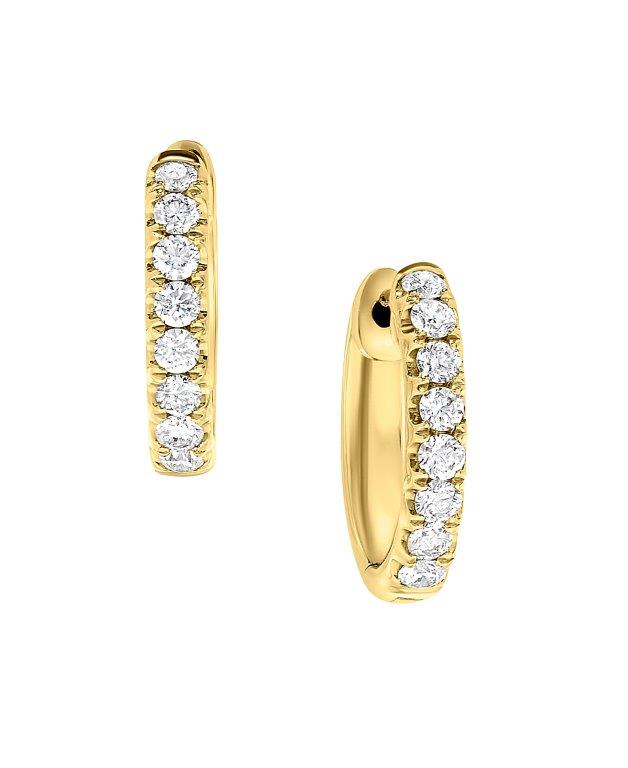 DIAMOND HUGGIE HOOP EARRINGS - 1/2 CT