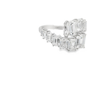 EMERALD CUT DIAMOND BYPASS RING